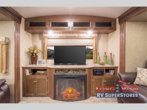 Dutchmen Denali travel trailer fireplace