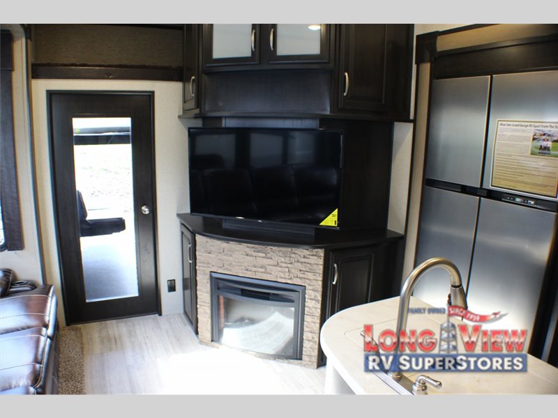 Grand Design Momentum M Class Fifth Wheel Toy Hauler Living area