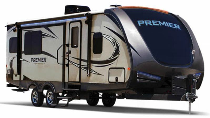 exterior of keystone premier ultra lite travel trailer
