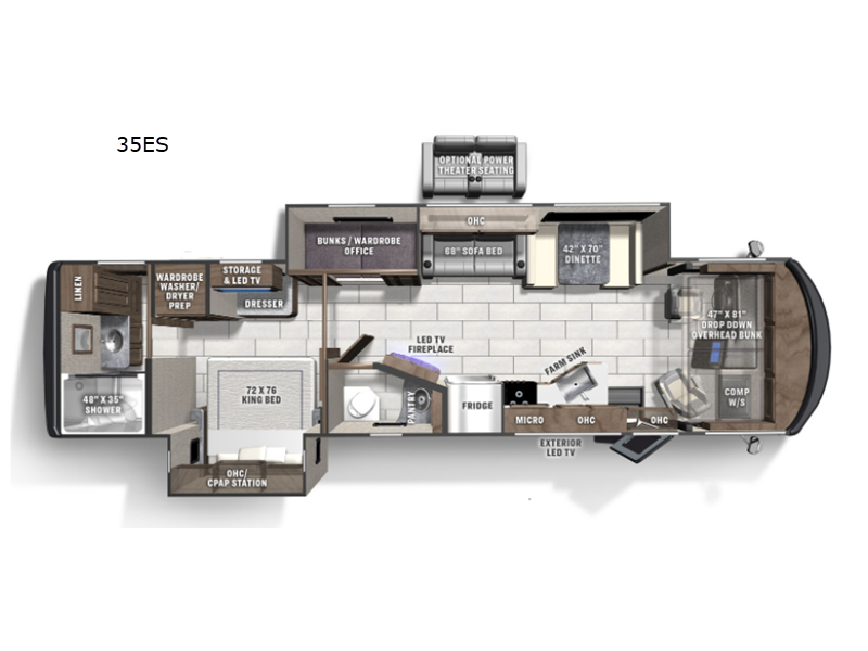 Coachman Miranda class a motorhome floorplan